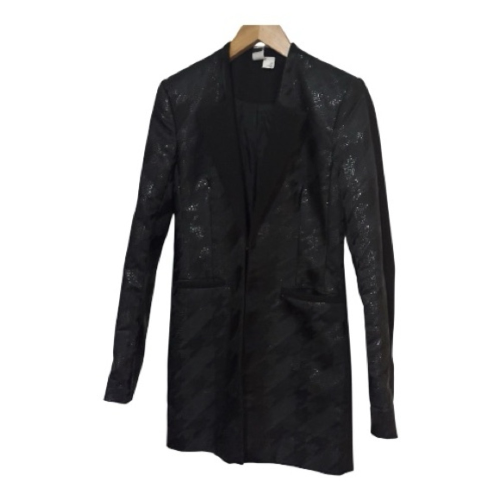 2B.Rych Patterned Blazer with One Hook and Eye Closure Women's  Size 2 Black